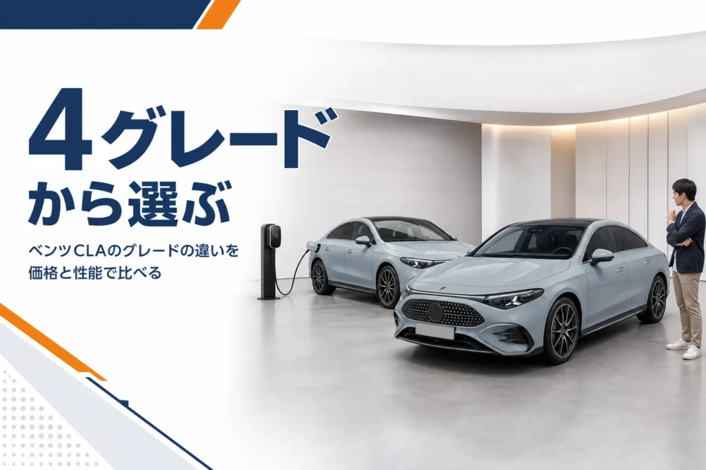 ハイブリッドとEVの新型ベンツCLAが並ぶ様子